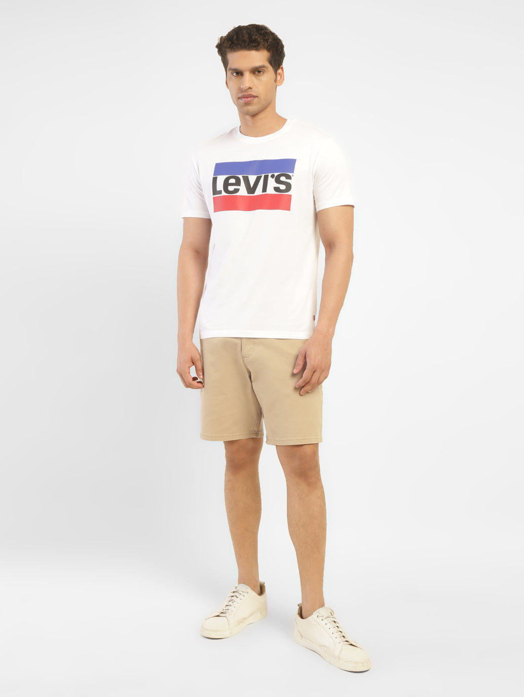 Men's Khaki Slim Tapered Fit Shorts