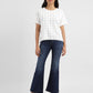 Women's Checked White Round Neck Top - ecb6eb2e-932f-40e1-90e7-c5306b9922a5 View