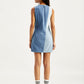 Women's Colorblock Blue Round Neck Mini Denim Dress - 0dea4d69-3533-4e8b-af72-3fad31d3b0aa View