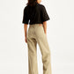 Women's High Rise Ribcage Wide Leg Khaki Jeans