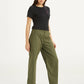 Women's Mid Rise Olive Baggy Cargo Trousers - f8ce5d95-0b10-4a78-82ac-a0108fcb7f08 View