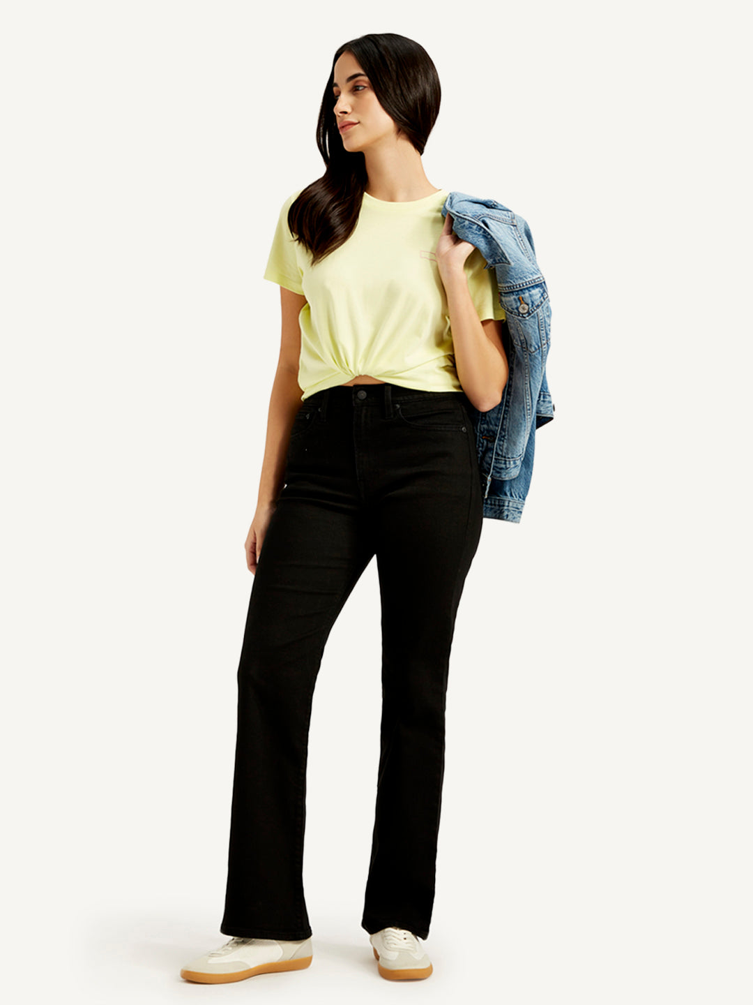 Women's Black Wedgie Bootcut Fit Mid Rise Jeans