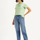 Women's Blue Baggy Fit Mid Rise Carpenter Jeans - styleshot View
