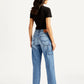 Women's High Rise Baggy Carpenter Blue Jeans