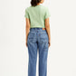 Women's Blue Baggy Fit Mid Rise Carpenter Jeans - Back View