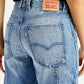 Women's High Rise Baggy Carpenter Blue Jeans