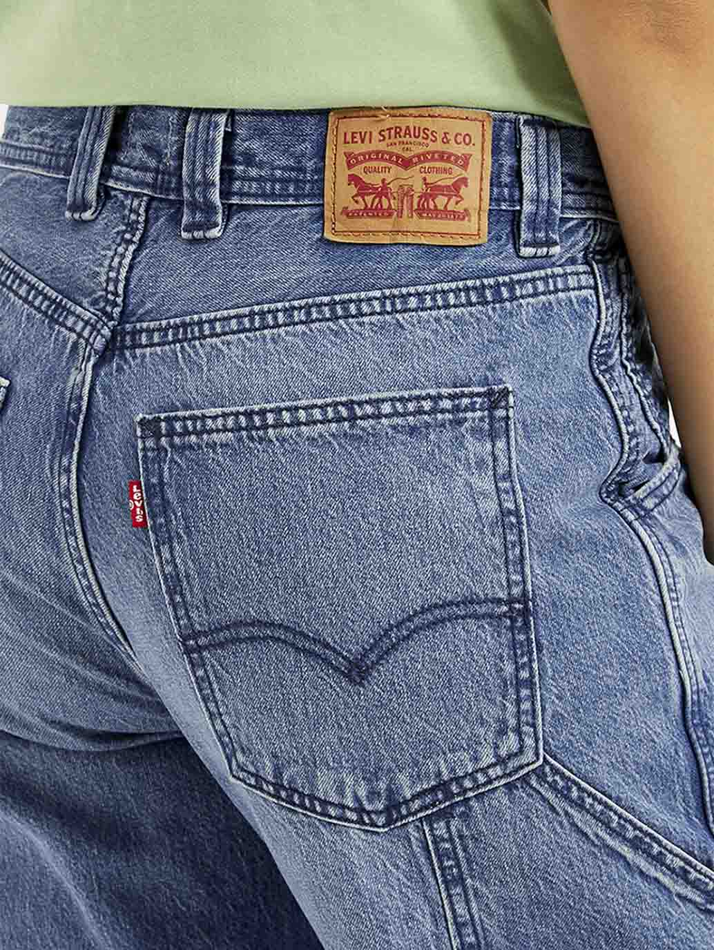 Women's Blue Baggy Fit Mid Rise Carpenter Jeans - 8f59d9ee-6981-41e9-a426-37d055e4f2bd View