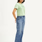 Women's Blue Baggy Fit Mid Rise Carpenter Jeans - Side View
