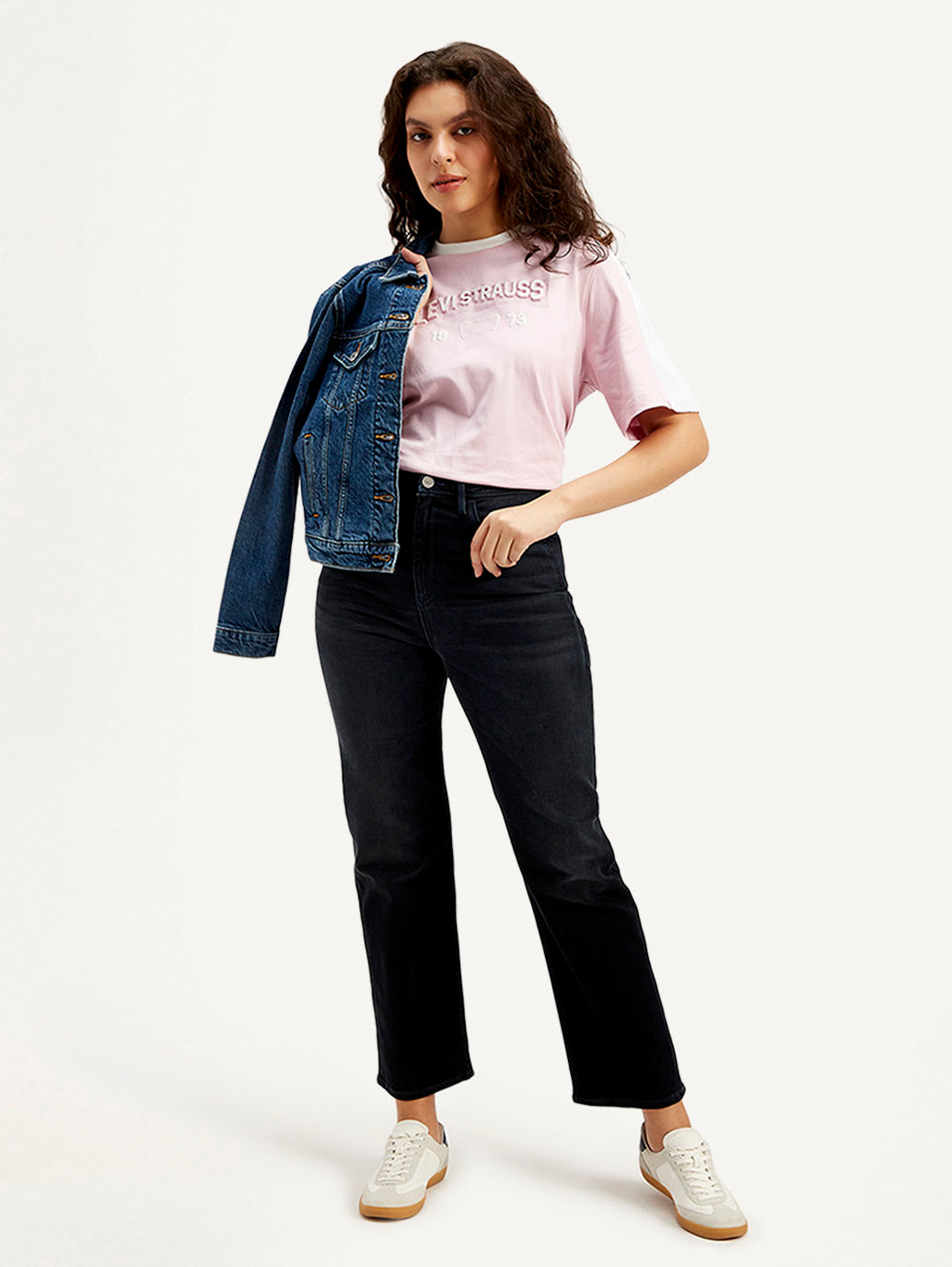 Women's Redloop Black Ribcage Straight Fit High Rise Jeans