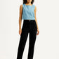 Women's Redloop Black Straight Fit High Rise Jeans - Front View