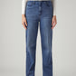 Women's Dark Indigo Ribcage Straight Fit High Rise Redloop Jeans - Front View