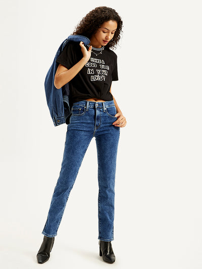 levi's Women's 724 Blue Straight Fit High Rise Jeans-picture-44