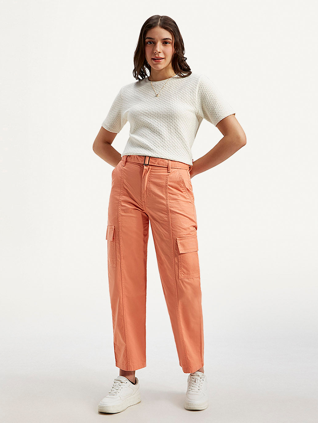 Women's 94 Orange Baggy Fit Mid Rise Jeans