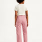 Women's Mid Rise Pink Tapered Cargo Trousers