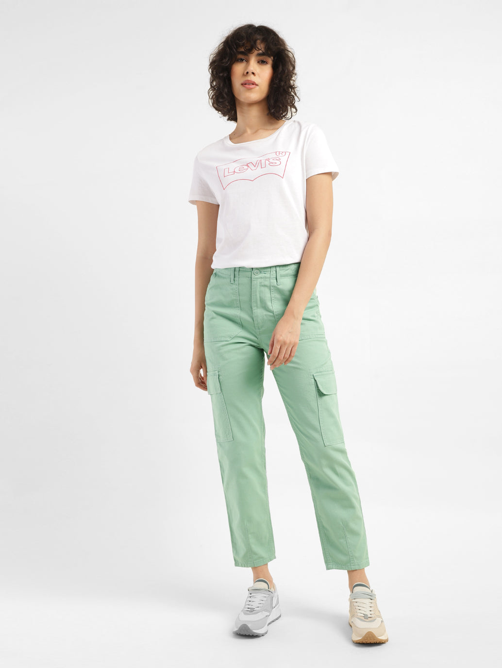 Women's 80s Green Loose Fit Mid Rise Jeans