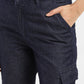 Women's Mid Rise Blue Cargo Trousers