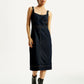 Women's Solid Indigo Scoop Neck Dress - Styleshot View