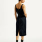 Women's Solid Indigo Scoop Neck Dress - Back View