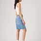 Women's Med Indigo Baggy Fit Mid Rise Shorts - Side View