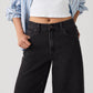 Women's Mid Rise Black Baggy Fit Shorts - Detail View