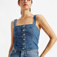 Women's Solid Blue Corset Top