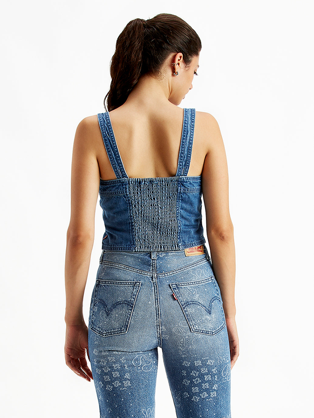 Women's Solid Blue Corset Top