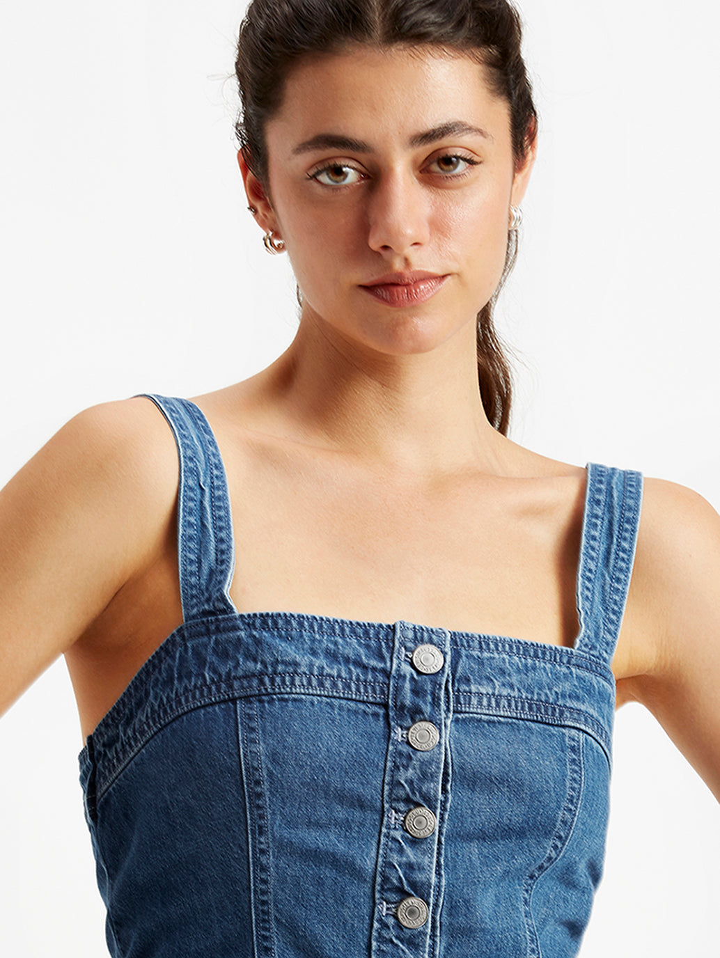 Women's Solid Blue Corset Top