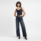 Women's Blue Wide Leg Fit High Rise Jeans - 20Front View