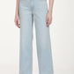 Women's Light Blue Wide Leg Fit High Rise Jeans - Front View