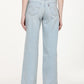 Women's Light Blue Wide Leg Fit High Rise Jeans - Back View