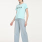 Women's Light Blue Wide Leg Fit High Rise Jeans - 7 View