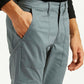 Men's Grey Slim Fit Cargo Trousers - Detail View