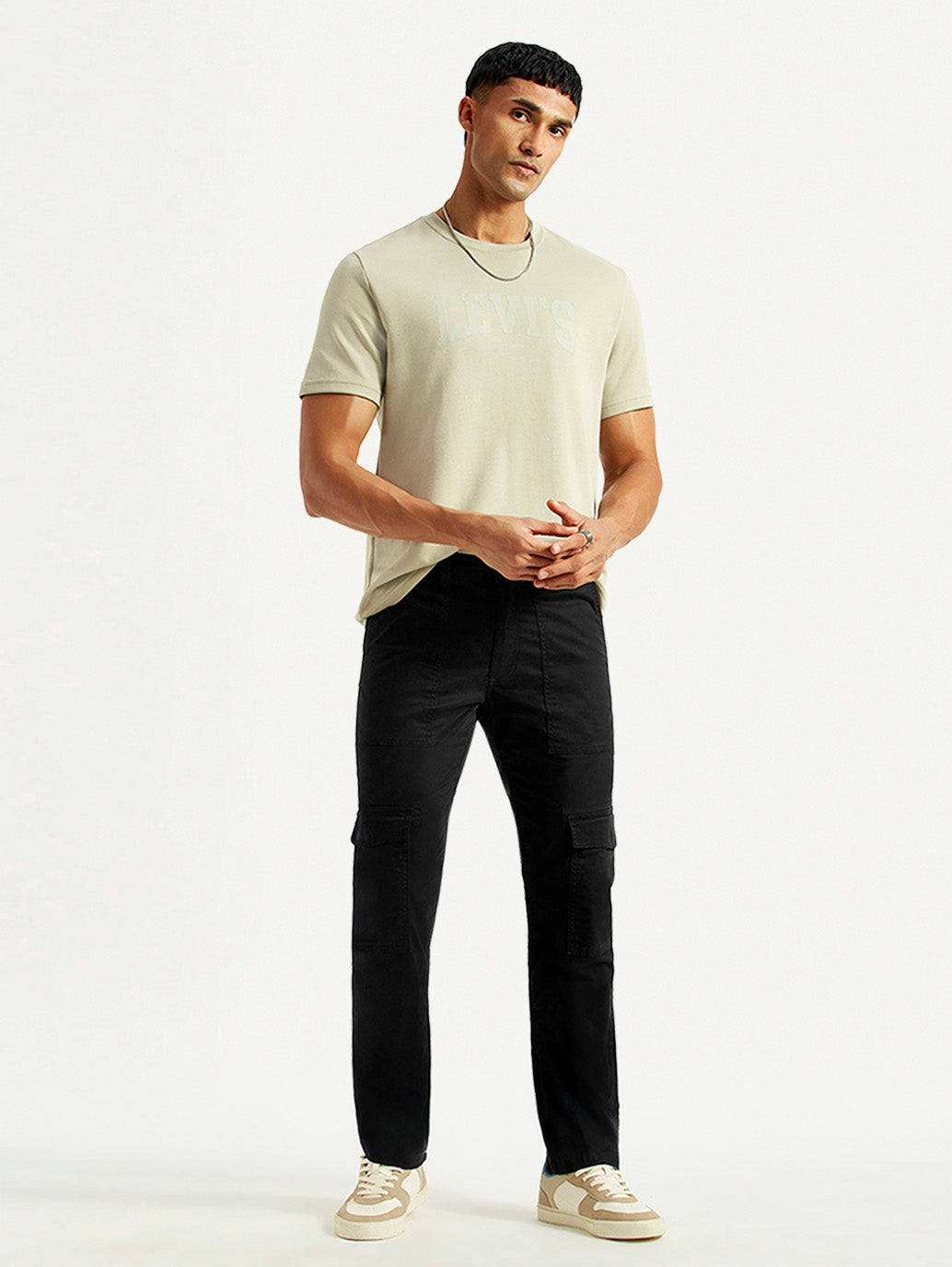Men's 511 Black Slim Fit Cargo Trousers - Styleshot View