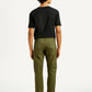 Men's Olive Green Slim Fit Cargo Trousers - Back View