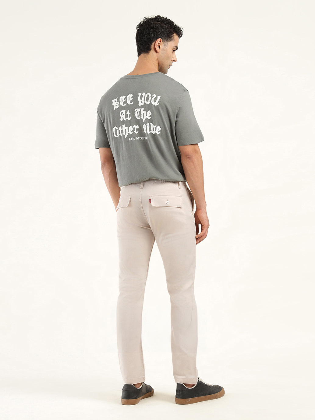 Men's Cream Slim Fit Chinos - 63633c2a-88b9-4986-b873-1043c9f43ec1 View