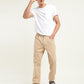 Men's Relaxed Fit Khaki Cargo Trousers - 20shot View