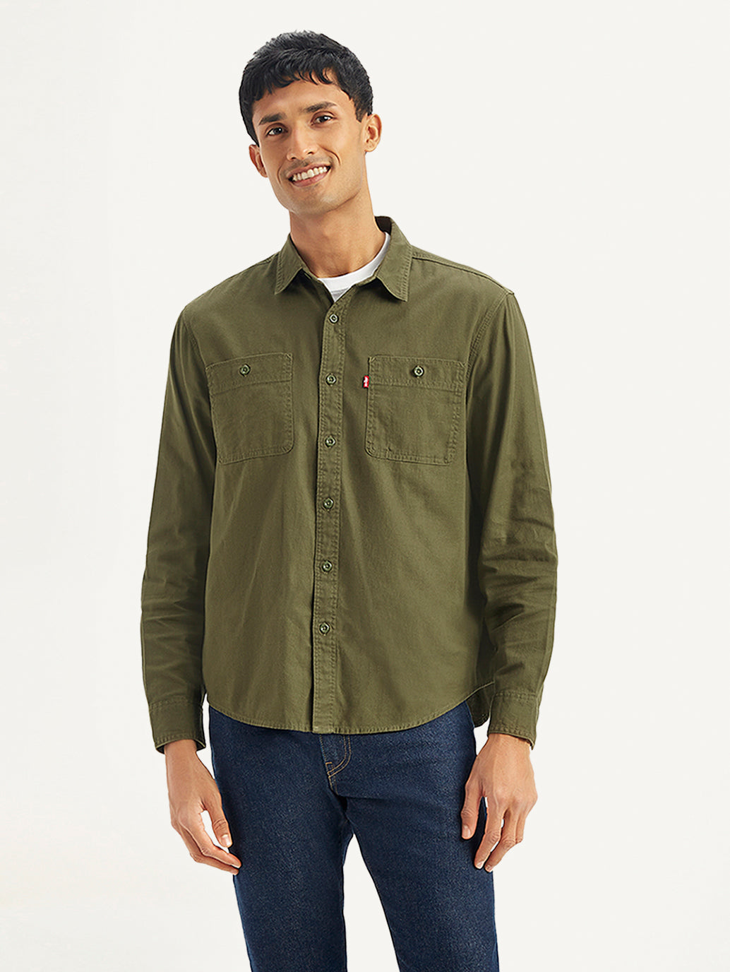 Men's Solid Regular Fit Denim Shirt - e35c3afd-565a-4040-93cb-dd202a67f7dc View