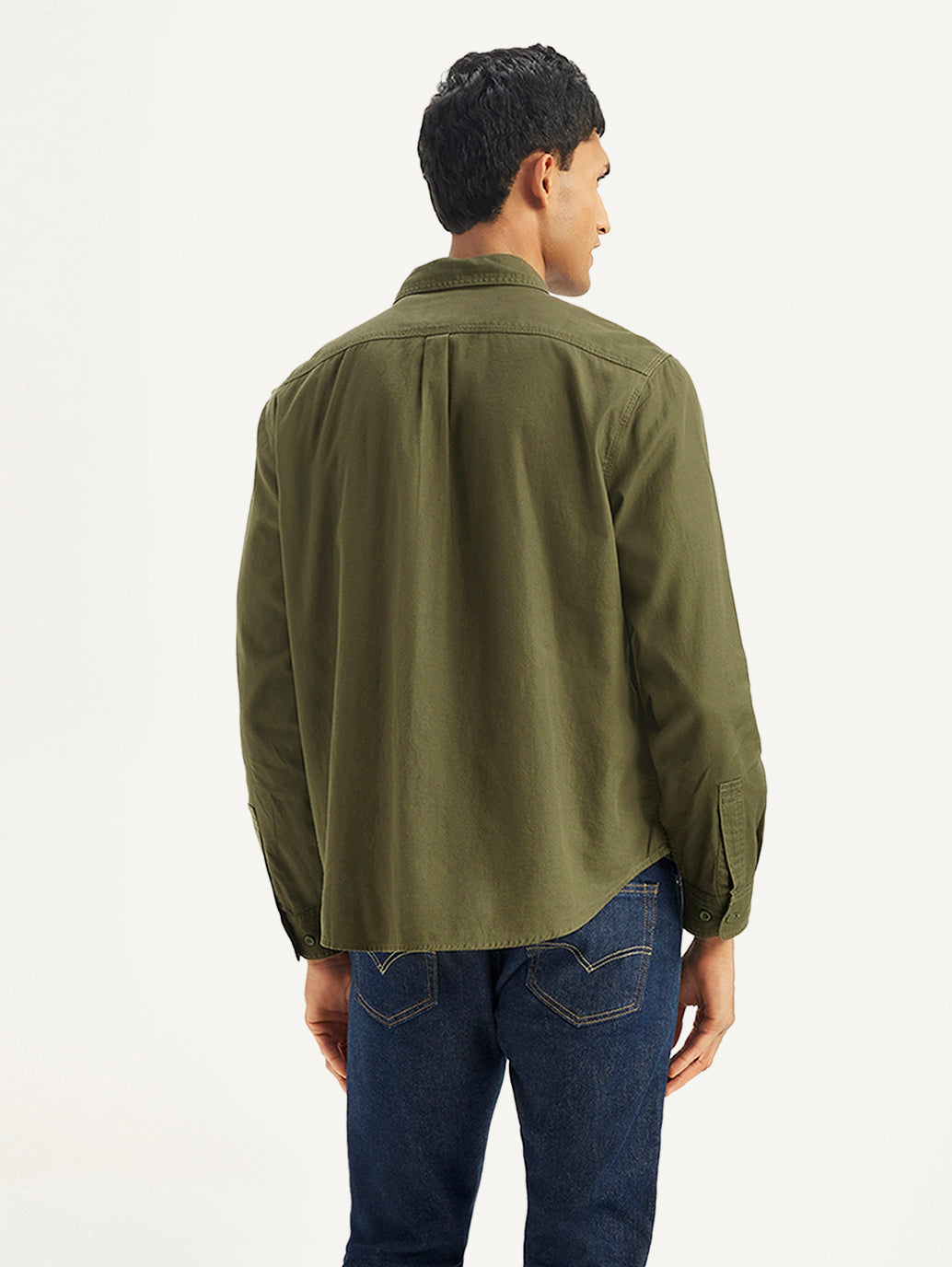 Men's Solid Regular Fit Denim Shirt - 112fa5b1-27bd-449d-8b0e-a0dc51c3068f View