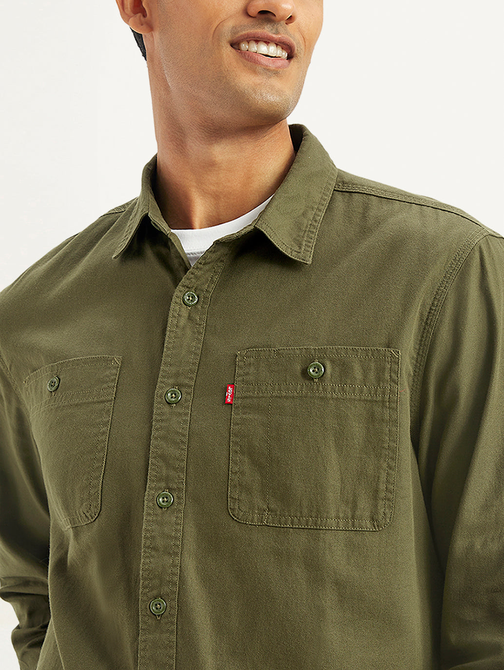 Men's Solid Regular Fit Denim Shirt - 2137274e-3c2e-4c96-92b7-b2053145faee View