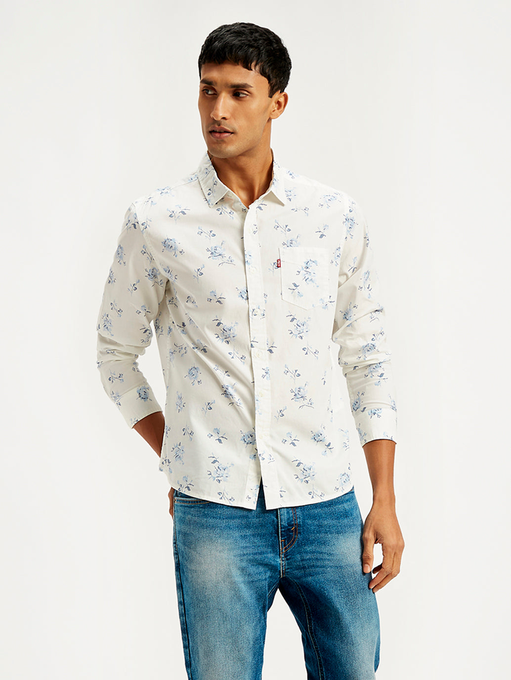 Men's Floral Print Slim Fit Shirt