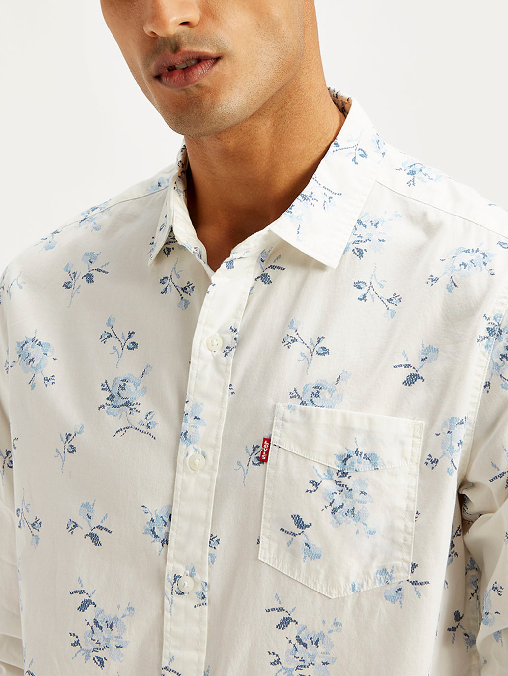 Men's Floral Print Slim Fit Shirt