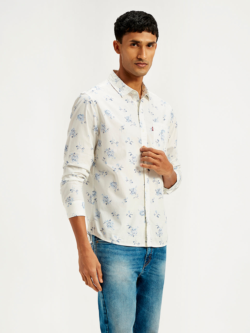 Men's Floral Print Slim Fit Shirt