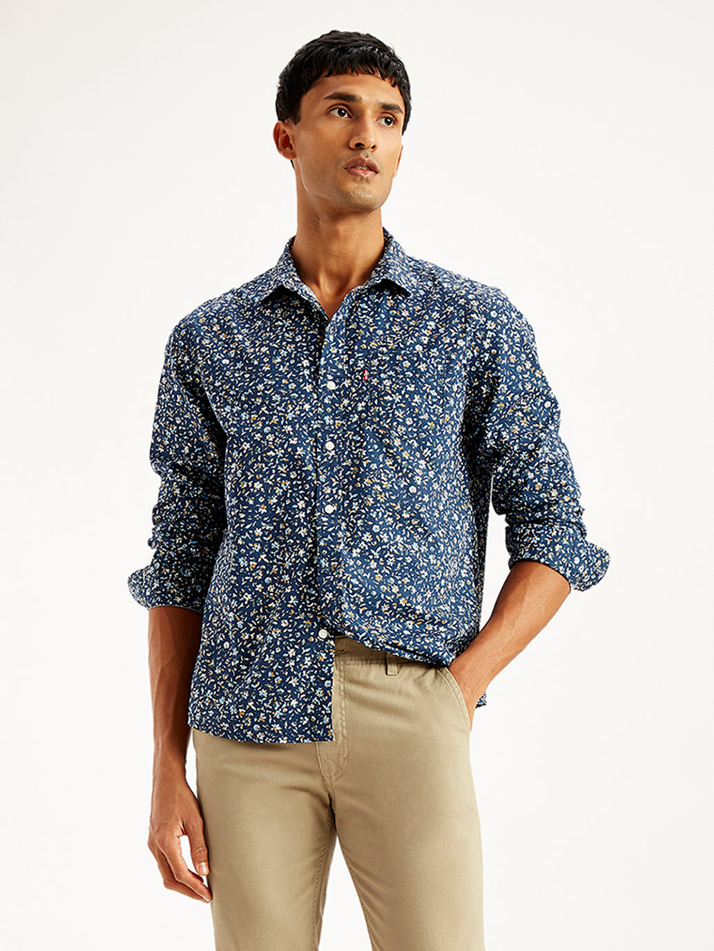 Men's Floral Print Slim Fit Shirt