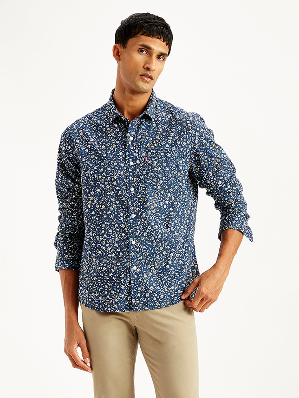 Men's Floral Print Slim Fit Shirt