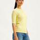 Women's Solid Yellow Crew Neck Sweater - a5cb8ff4-4e2e-4627-9f06-a0a1cd2f7f02 View