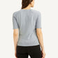 Women's Solid Greyish-Blue Crew Neck Top - Back View