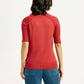 Women's Solid Red Crew Neck Top - Back View
