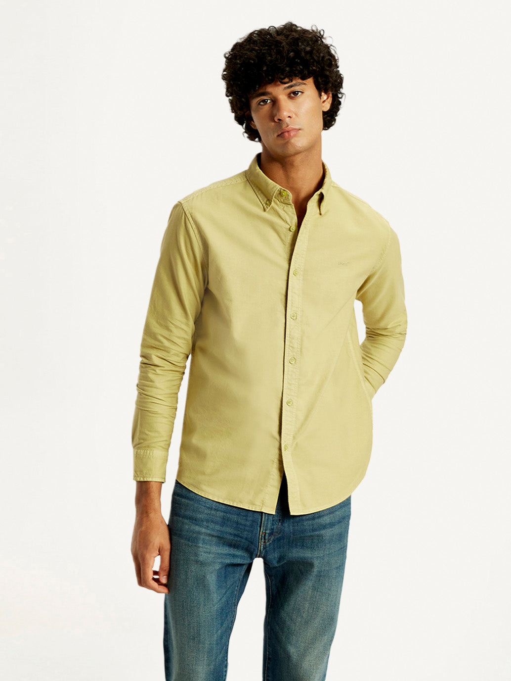 Men's Solid Overdyed Slim Fit Shirt - Styleshot View