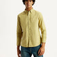 Men's Solid Overdyed Slim Fit Shirt - Front View