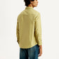 Men's Solid Overdyed Slim Fit Shirt - Back View